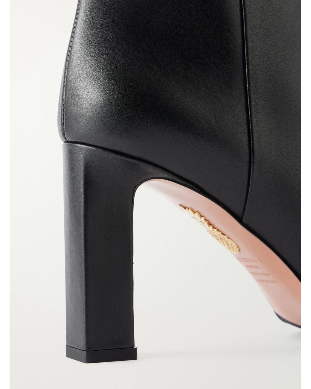 Aquazzura Black Leather Knee-High Boots