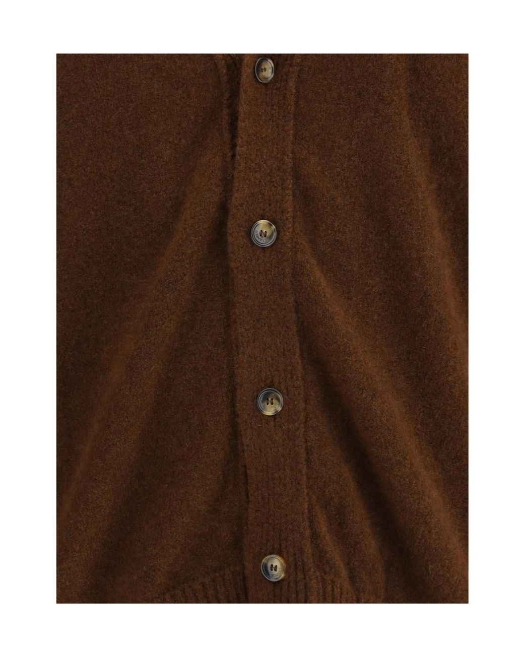 Laneus Brown Button-Up Knitted Cardigan for men