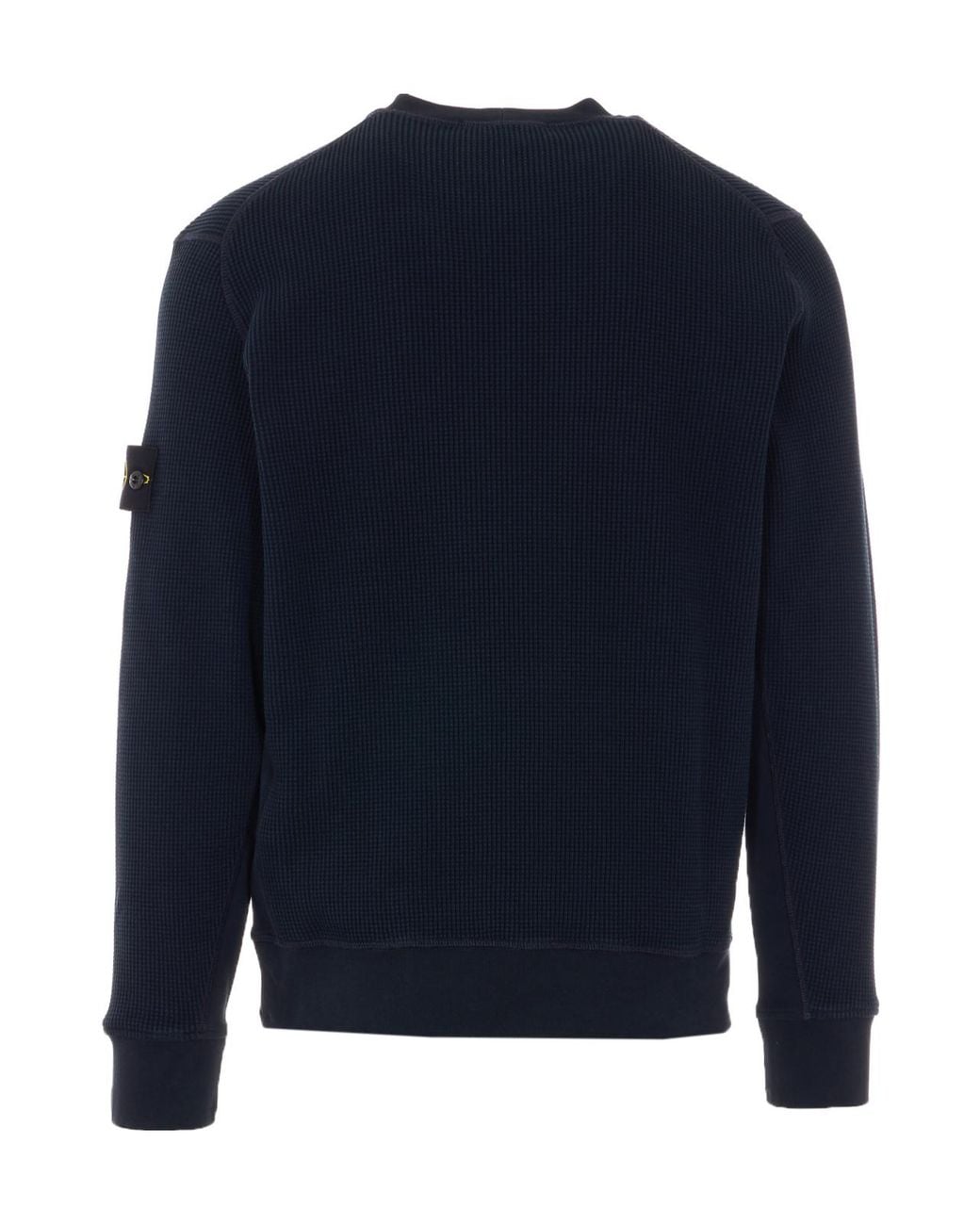 Stone Island Blue Honeycomb Crew Neck Sweatshirt for men