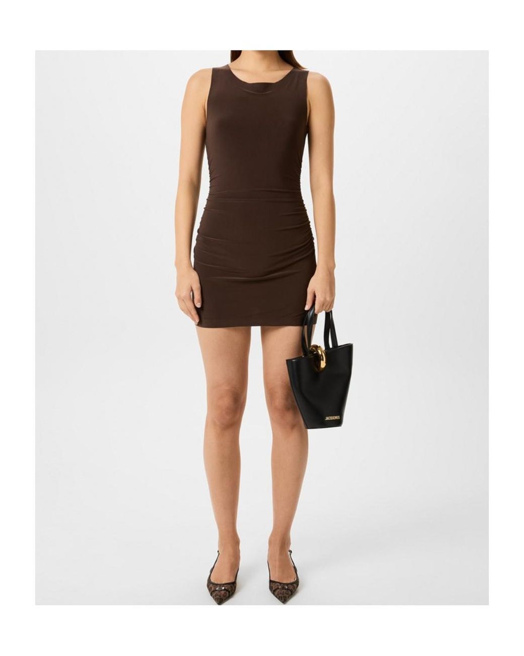 Norma Kamali Brown Pickleball Mini Dress