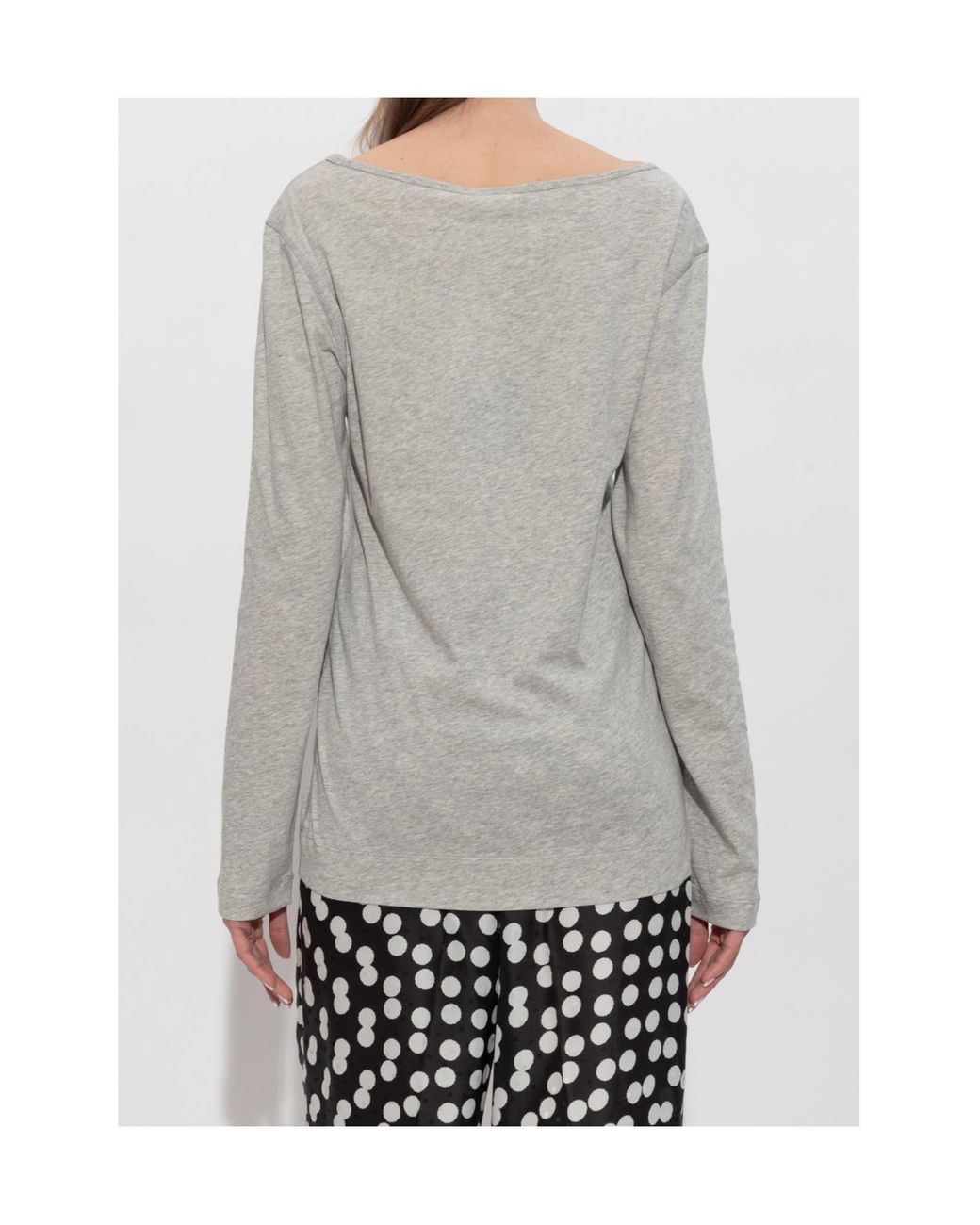 Dries Van Noten Gray Long-Sleeve T-Shirt
