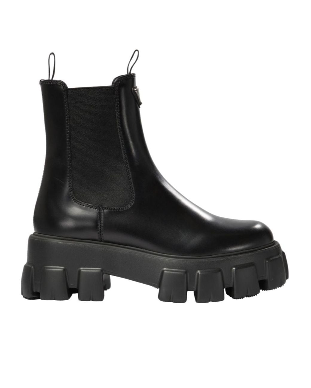 Prada Black Monolith Round-Toe Chelsea Boots