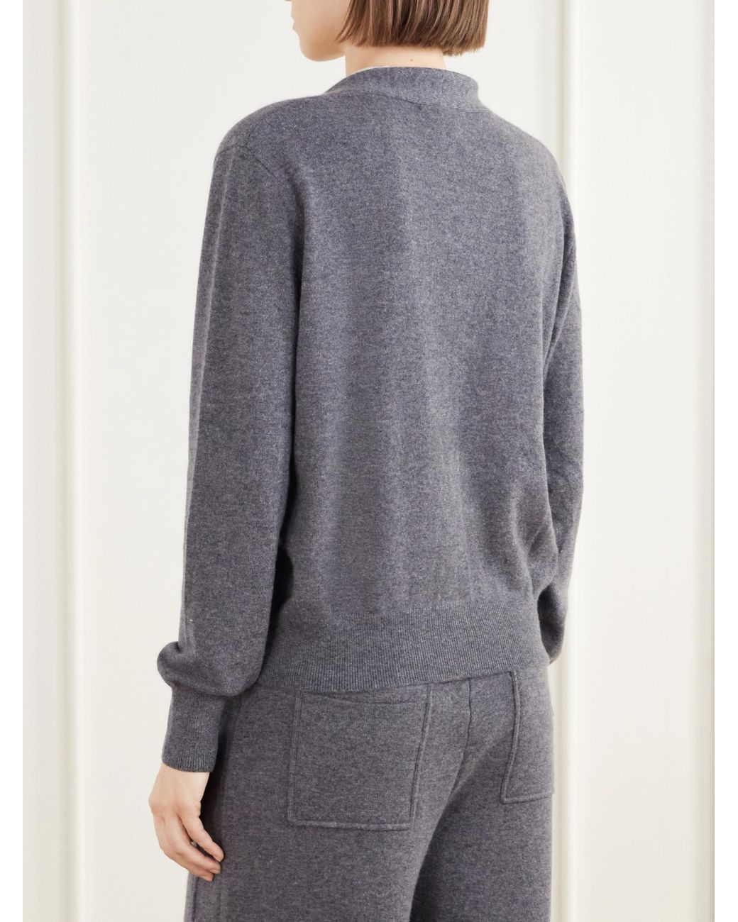 Lisa Yang Blue Two-Tone Layered Cashmere Cardigan