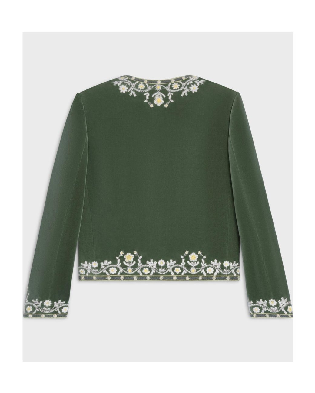 Céline Green Embroidered Chelsea Jacket
