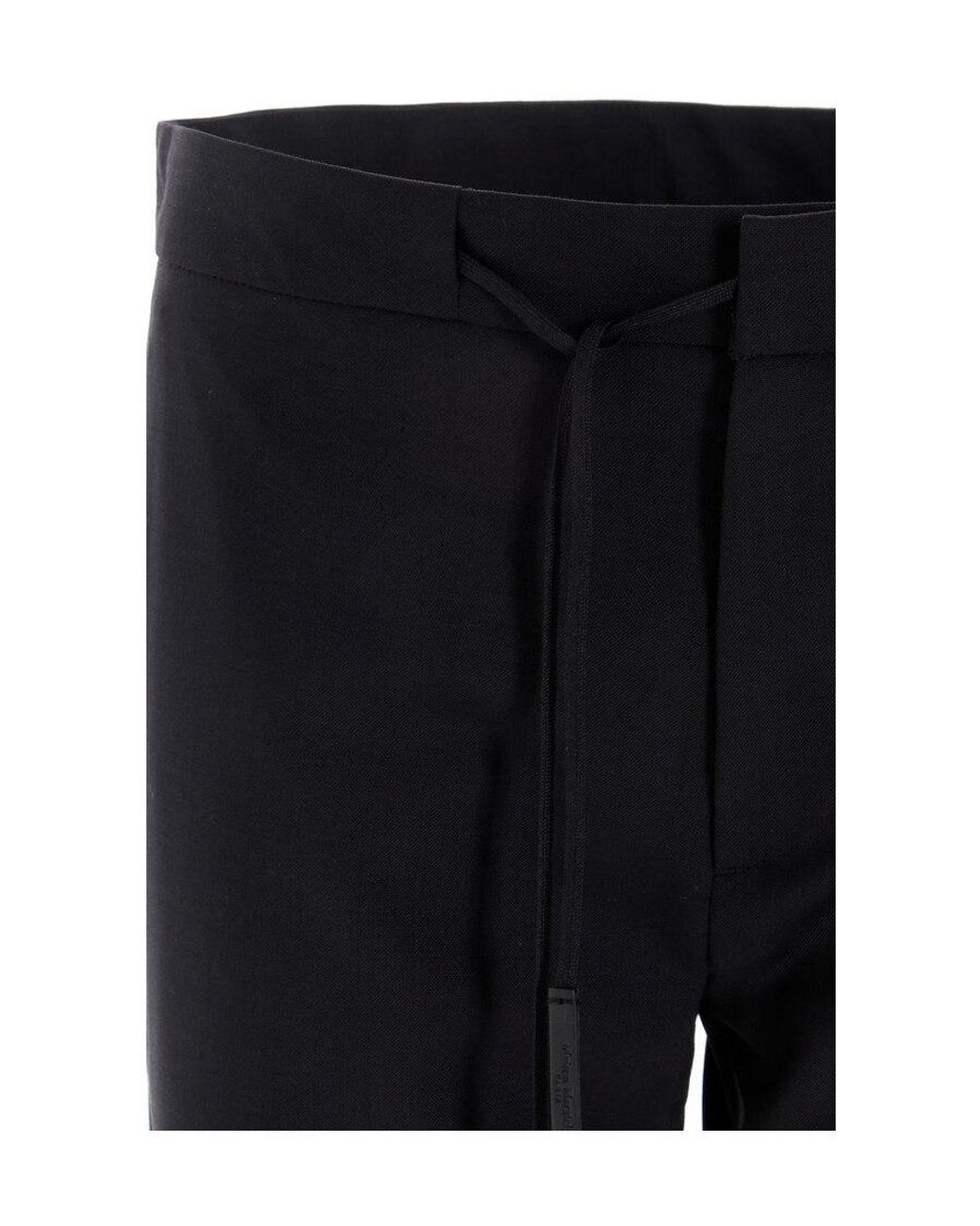Maison Margiela Black Drawstring Tailored Trousers for men