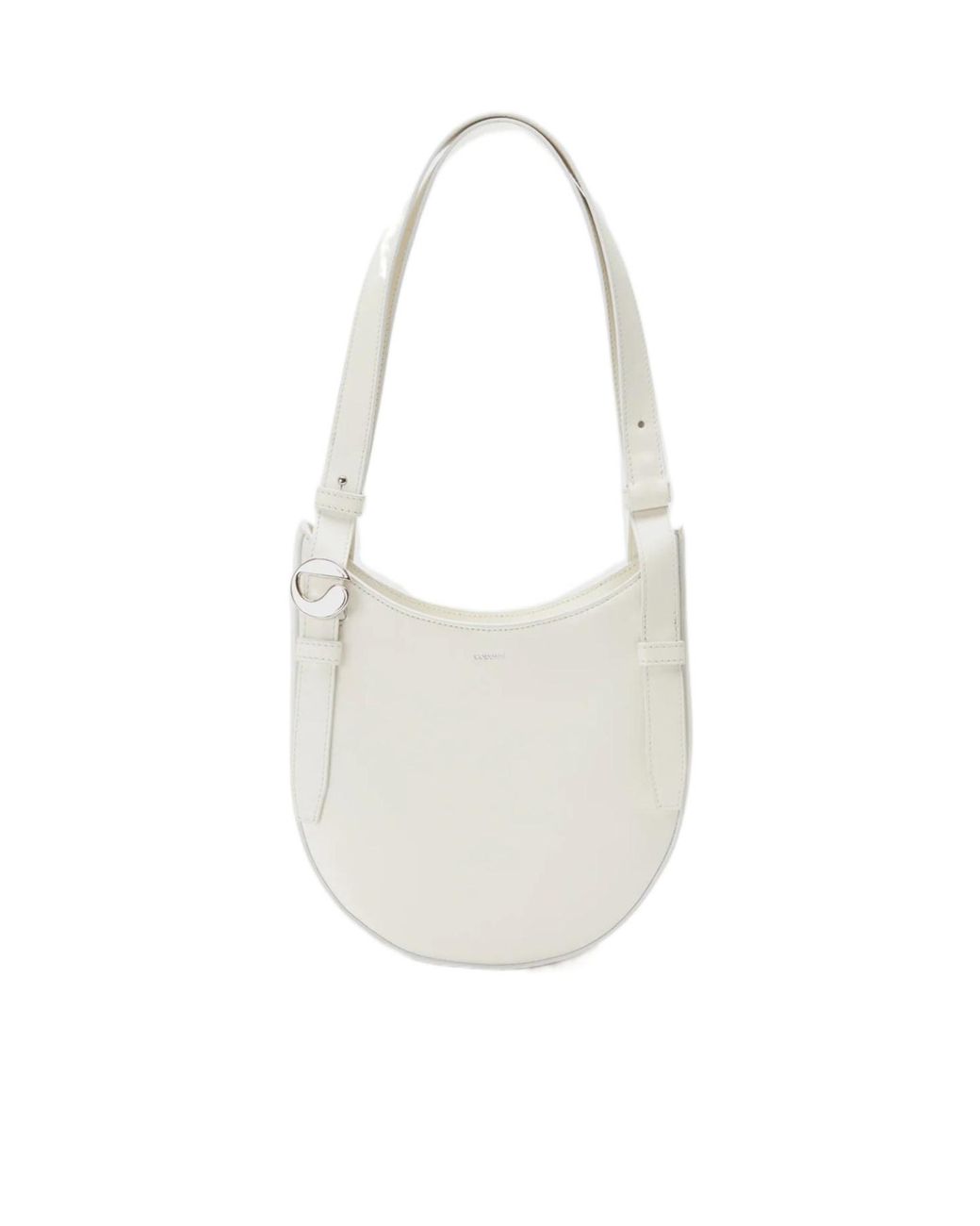 Coperni White Mini Logo-Buckle Tote Bag