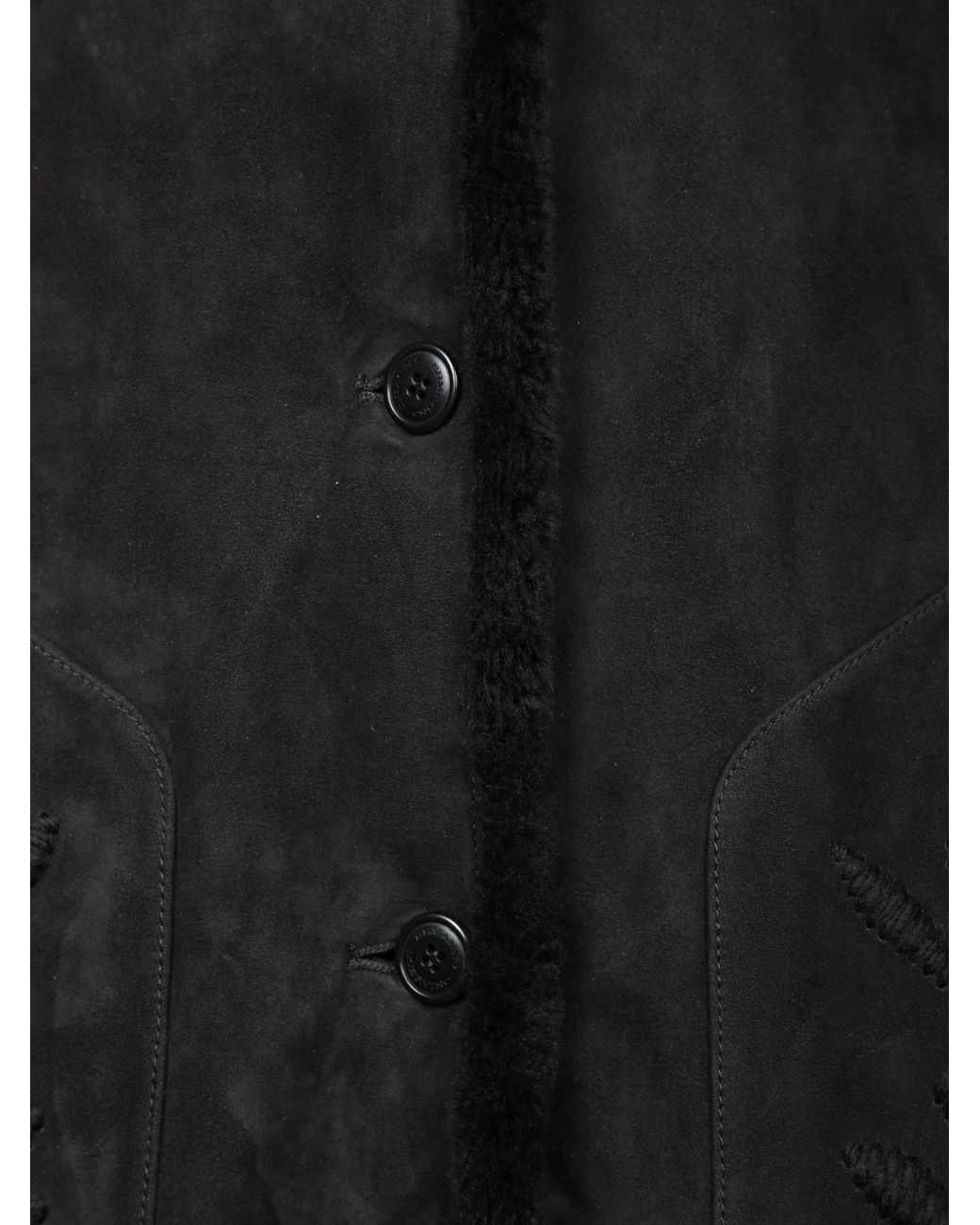 Ermanno Scervino Black Long-Sleeved Patterned Coat