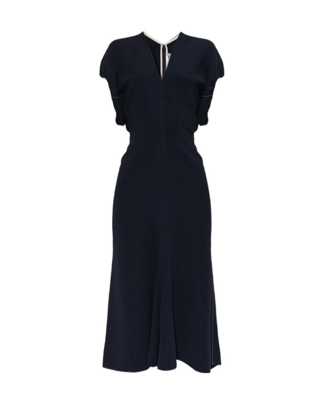 Victoria Beckham Blue Crepe Midi Dress