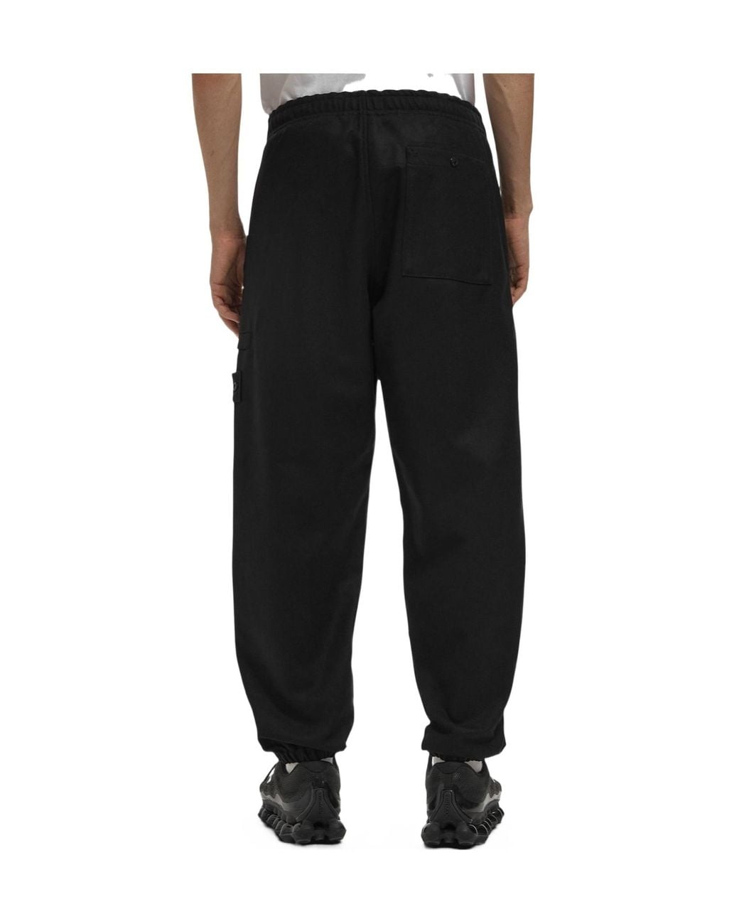 Stone Island Black Ghost Cuffed Trousers for men