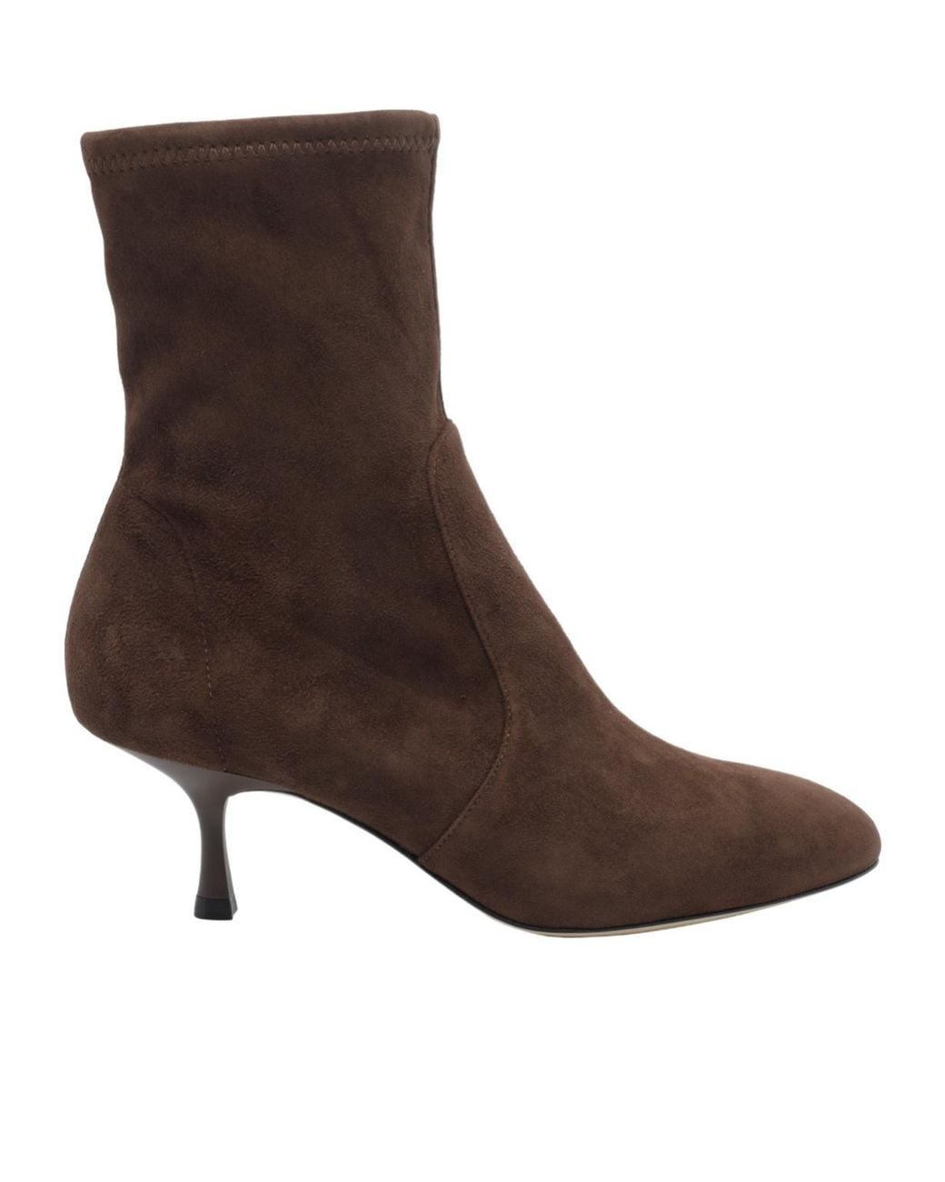 Stuart Weitzman Brown Round-Toe Ankle Boots