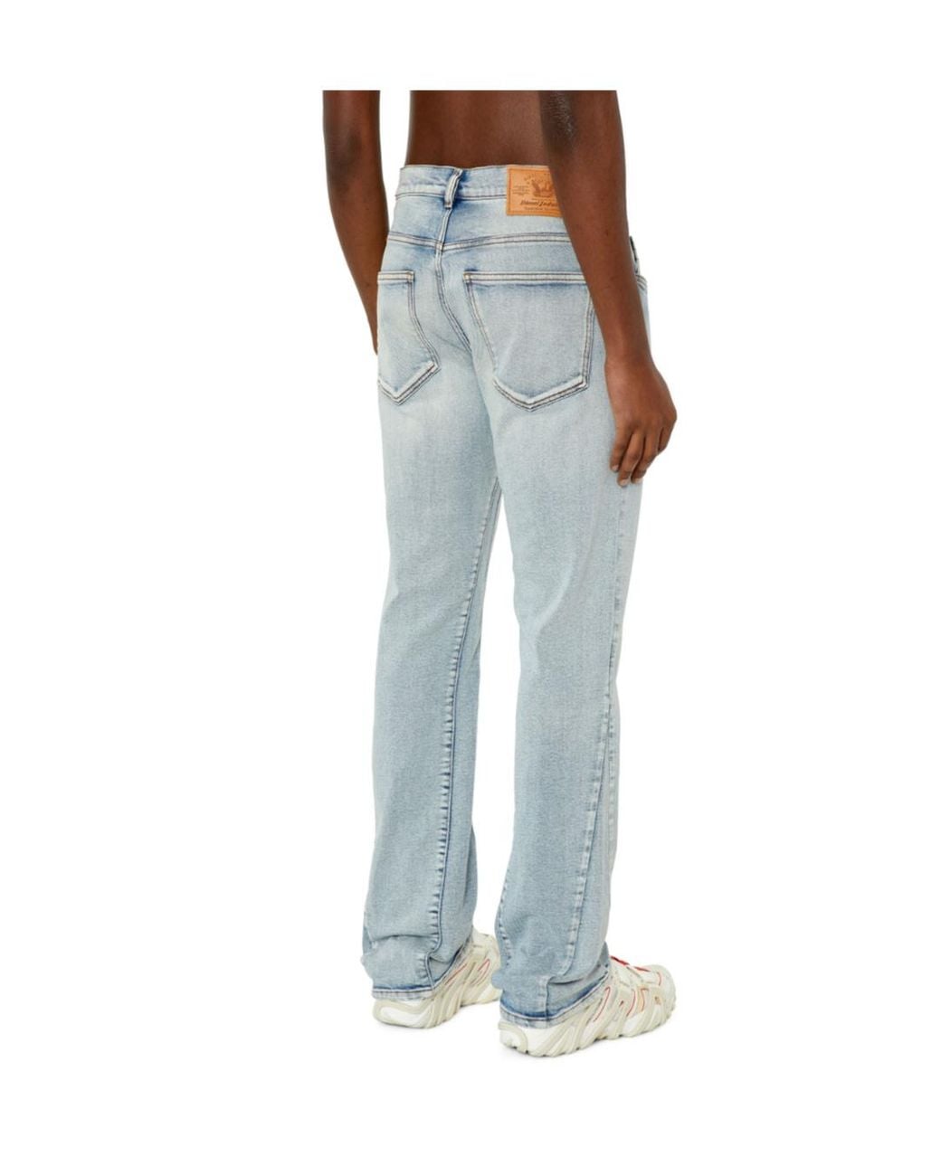 DIESEL Blue Logo-Patch Bootcut Jeans for men