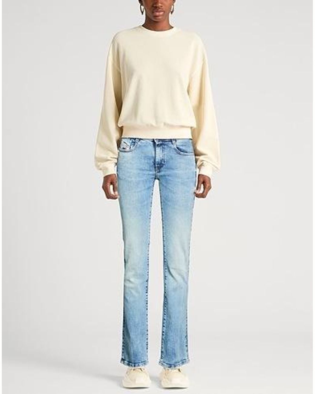 DIESEL Blue Light-Colored Straight-Leg Jeans