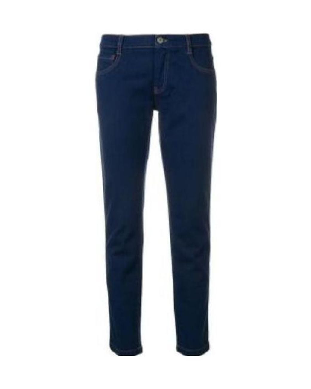 Miu Miu Blue Low-Rise Cropped Slim-Fit Jeans
