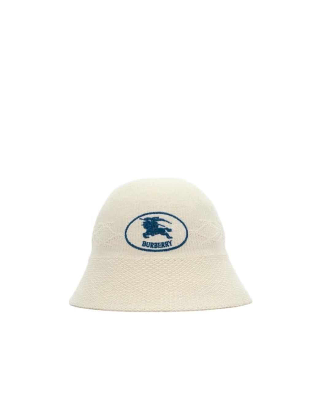 Burberry White Knight Stamp Knitted Bucket Hat