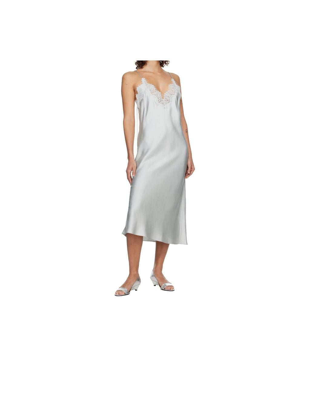 Rohe Gray Lace Slip Dress