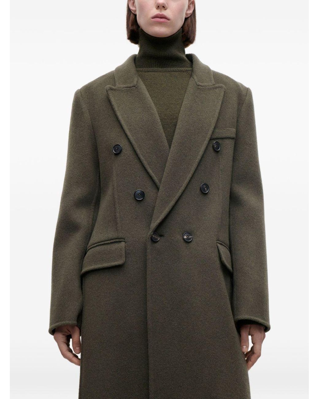 Victoria Beckham Black Catriona Double-Breasted Coat