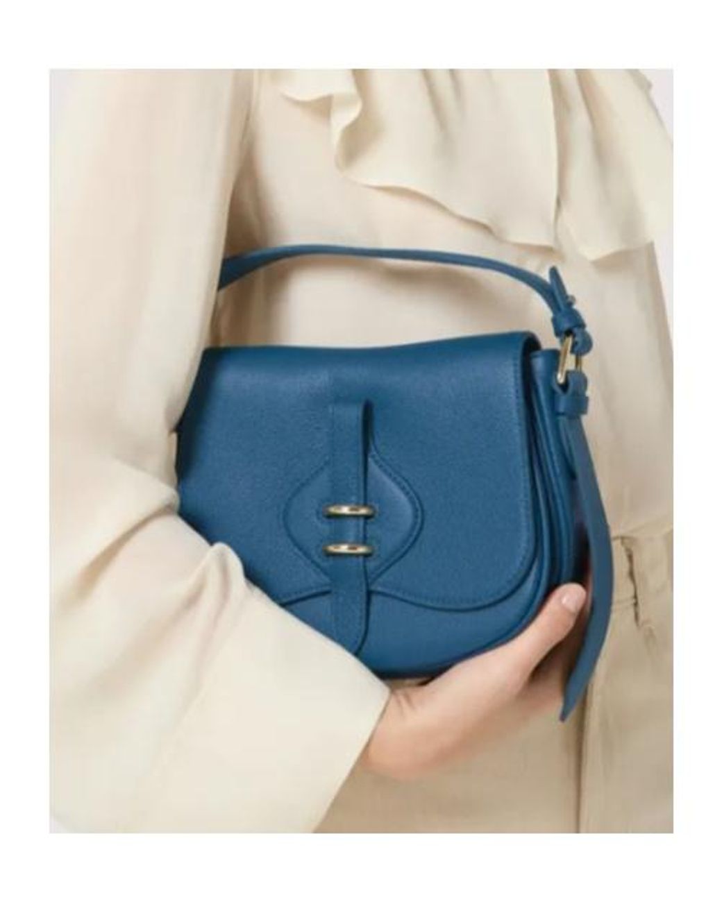 Coccinelle Blue Small Mavery Buckle Shoulder Bag
