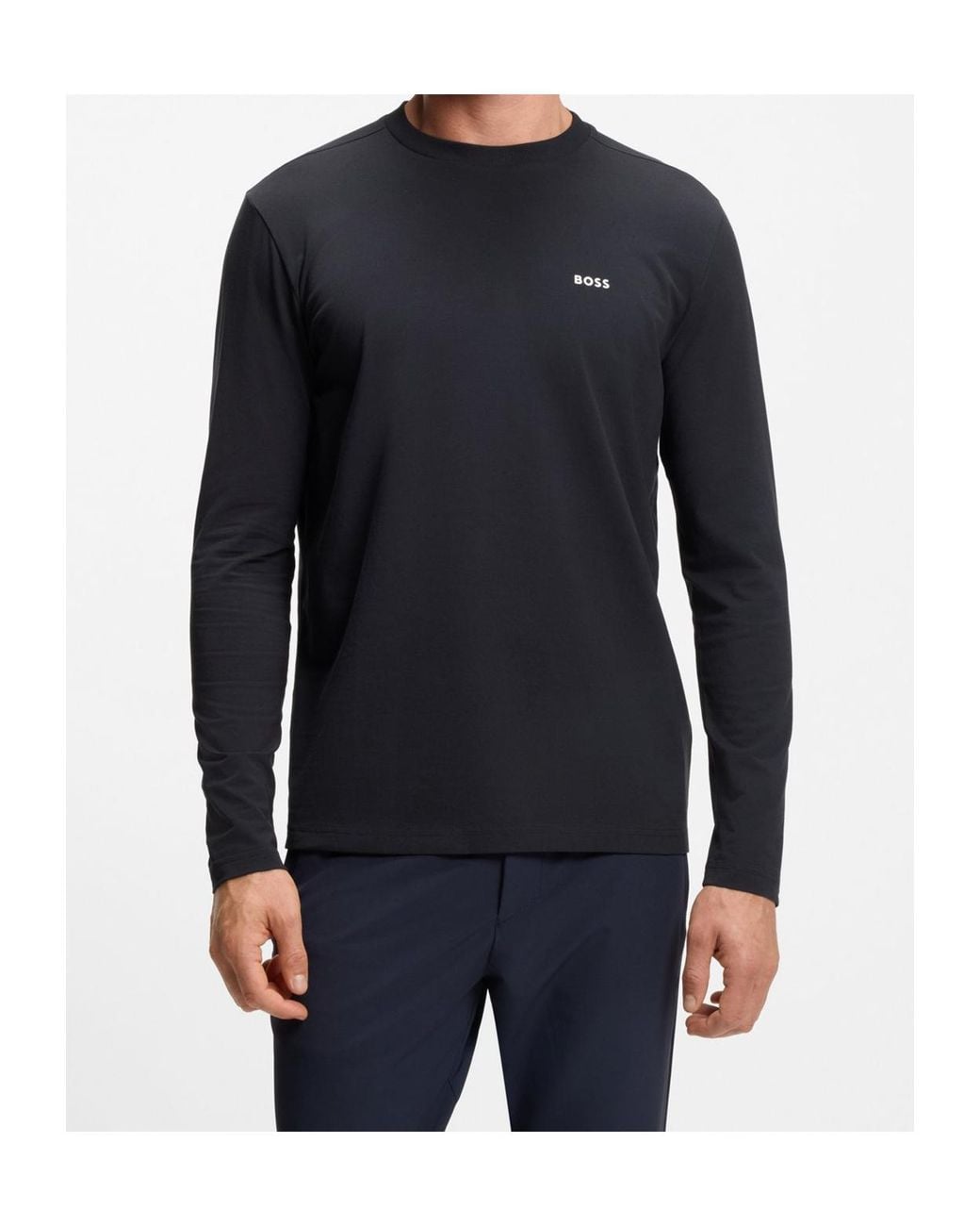 Boss Blue Long-Sleeved T-Shirt for men