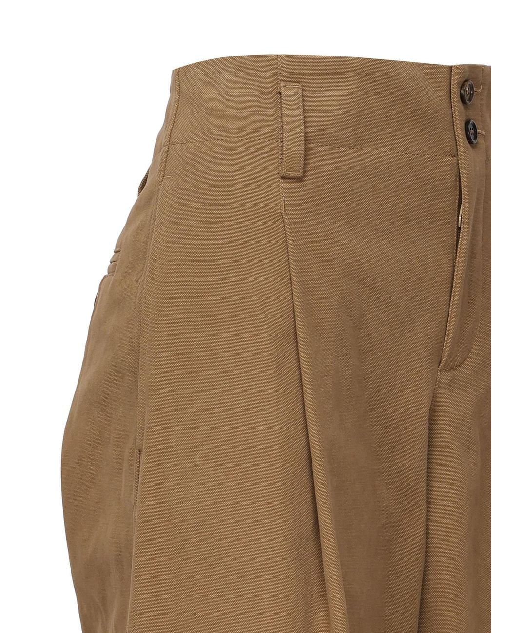 Chloé Natural Chloé Front-Zipped Belt-Looped Trousers