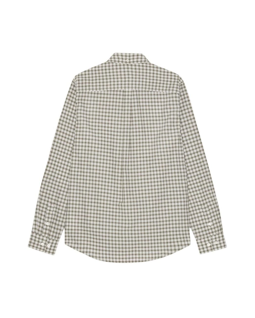Les Deux Gray Check-Pattern Button-Down Shirt for men
