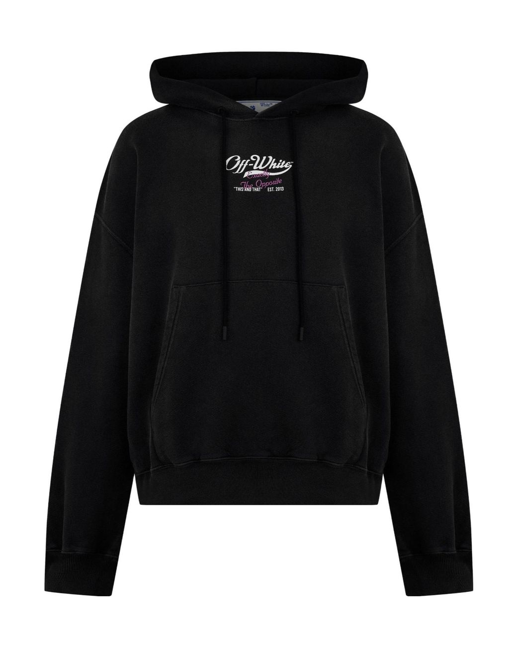 Off-White c/o Virgil Abloh Black Vintage Wash Logo Print Drawstring Hoodie for men