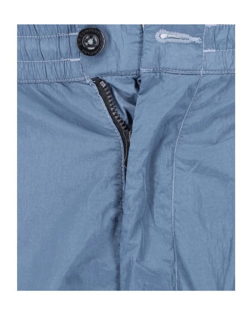 C P Company Blue Chrome-R Lens-Detail Cargo Pants for men