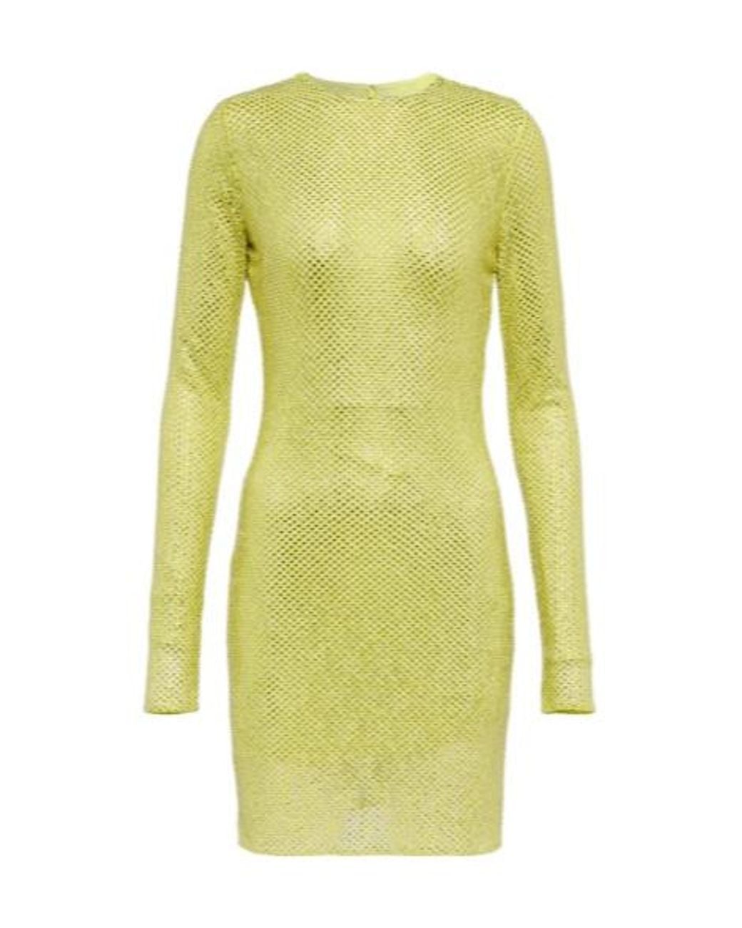 Stella McCartney Yellow Crystal-Embellished Minidress