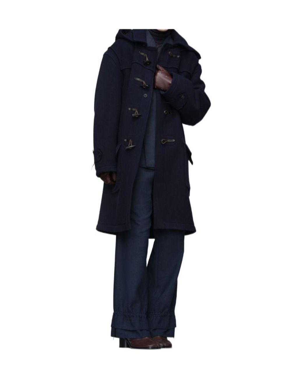 Maison Margiela Blue Hooded Reversible Coat for men
