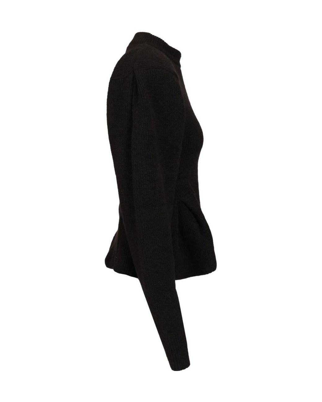 ROTATE BIRGER CHRISTENSEN Black Ruffle Peplum Knitted Sweater