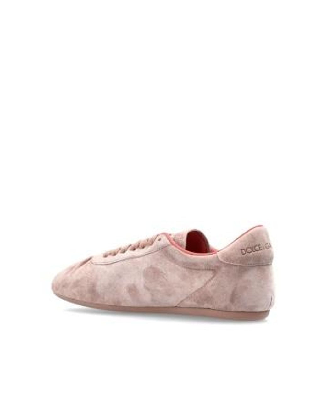 Dolce & Gabbana Pink Logo Plaque Ballet Sneakers