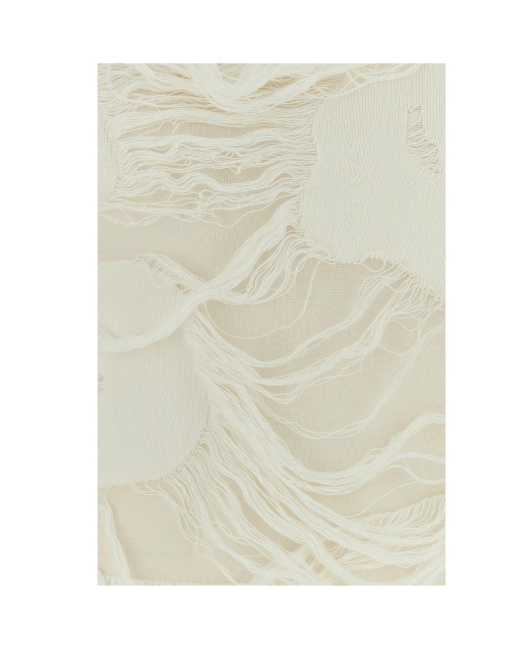 MM6 by Maison Margiela White Distressed Blend Jumper