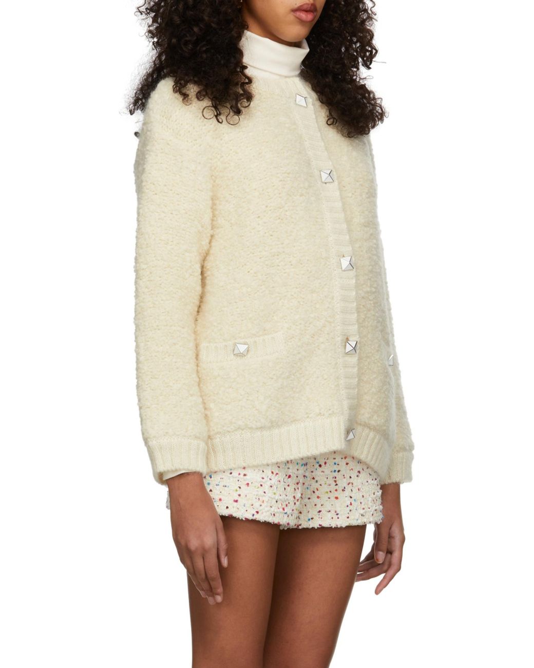 Valentino White Long-Sleeved Button-Down Casual Jacket