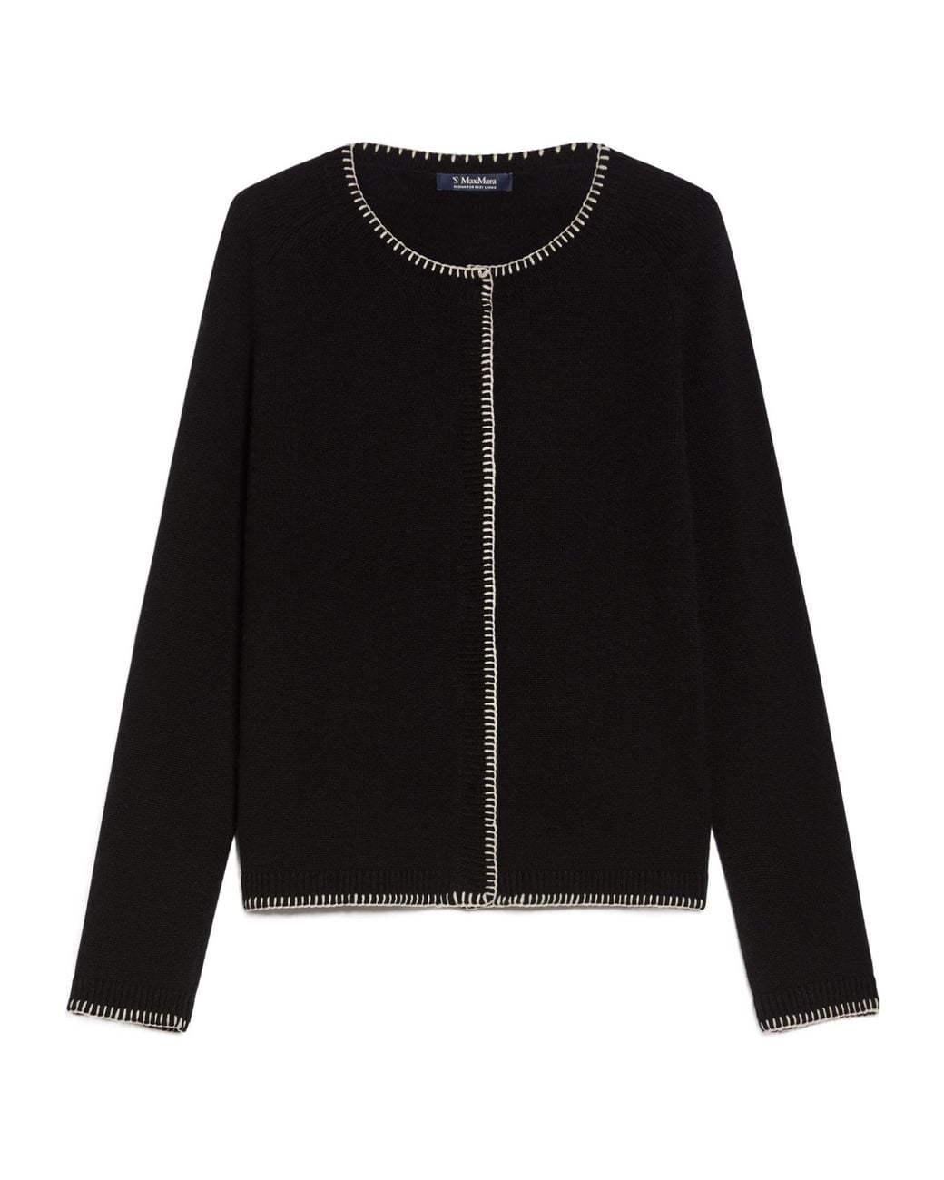 Max Mara Black Crewneck Long-Sleeved Cardigan