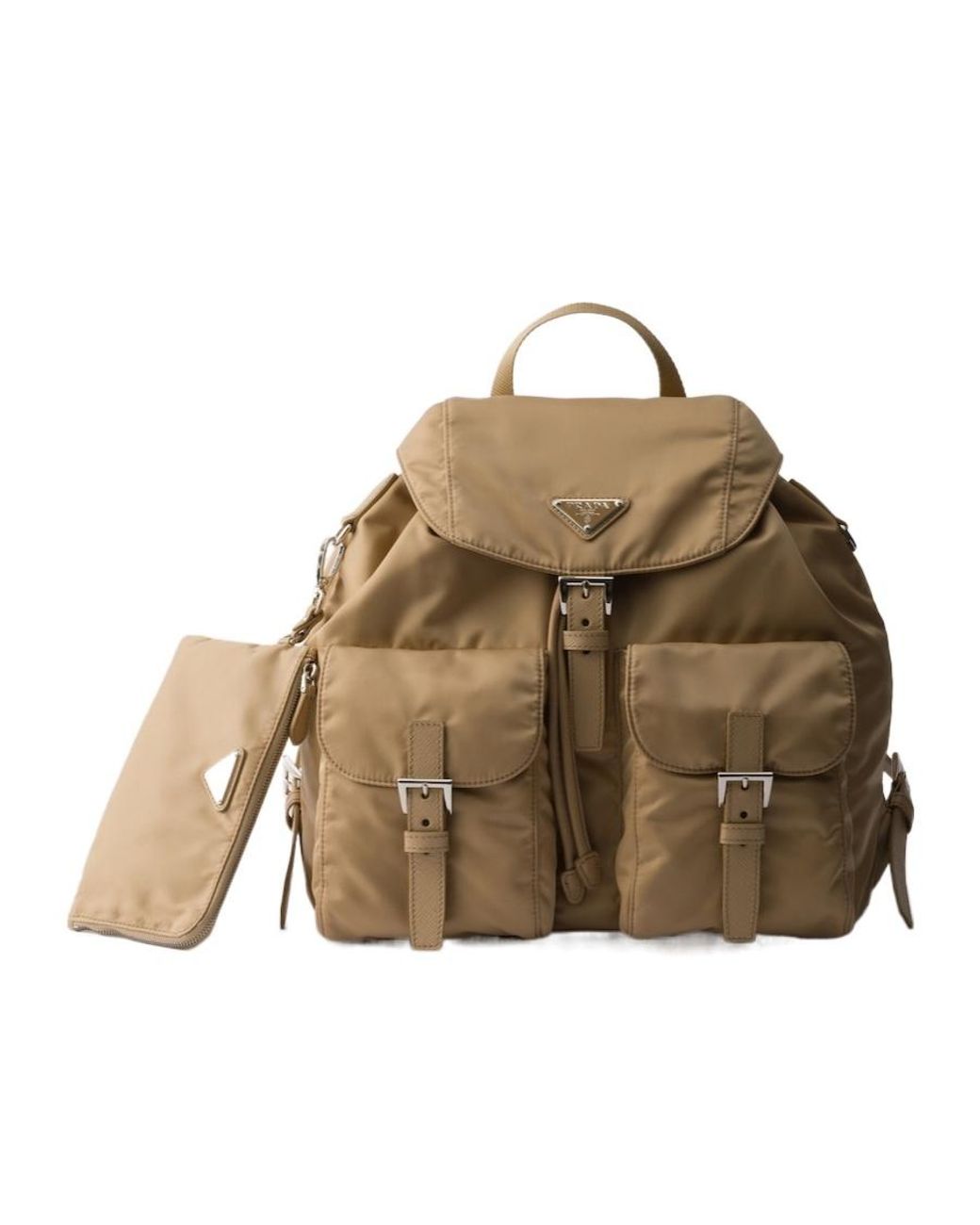Prada Natural Canvas Flap Backpack