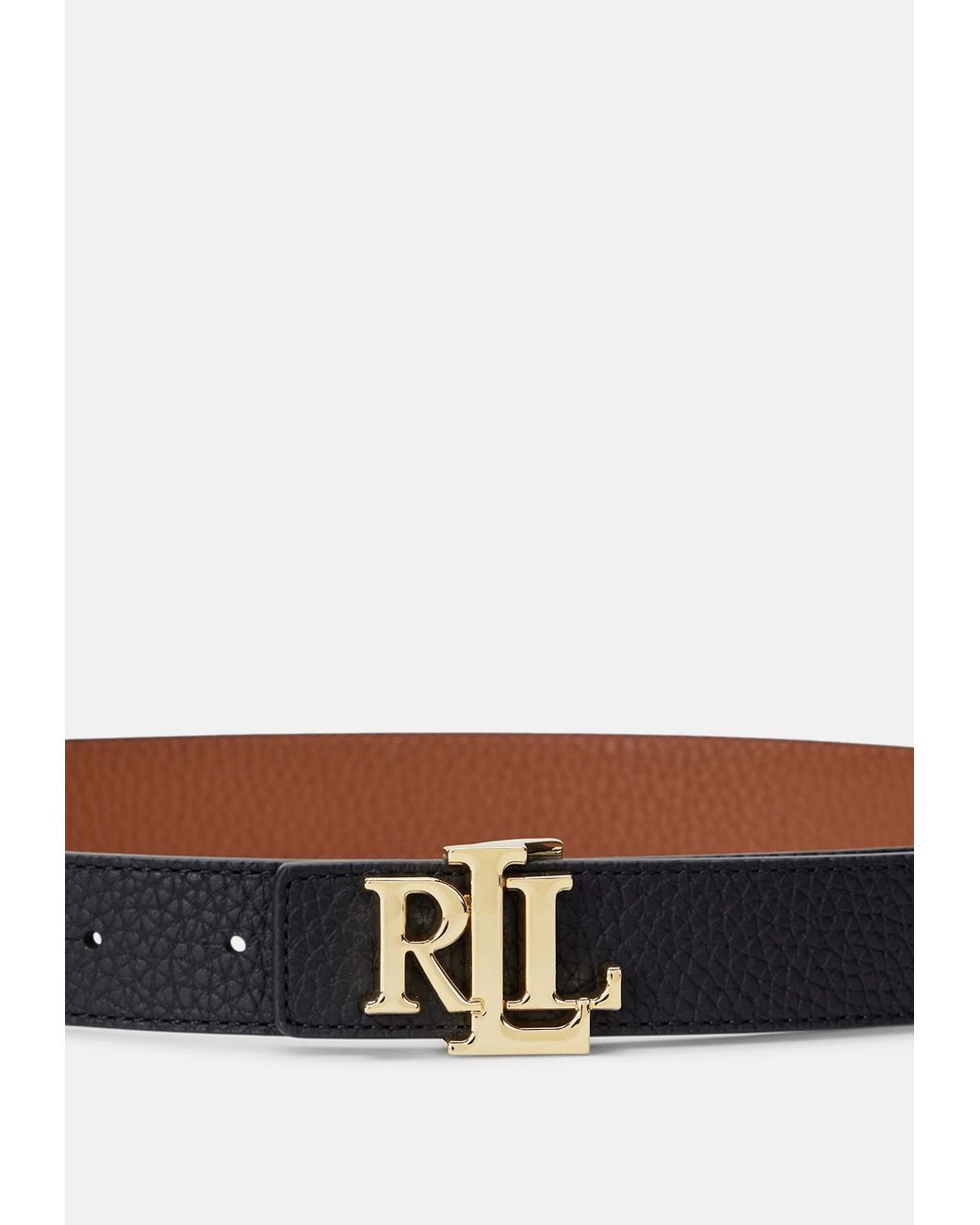 Ralph Lauren White Lauren Logo Buckled Reversible Belt