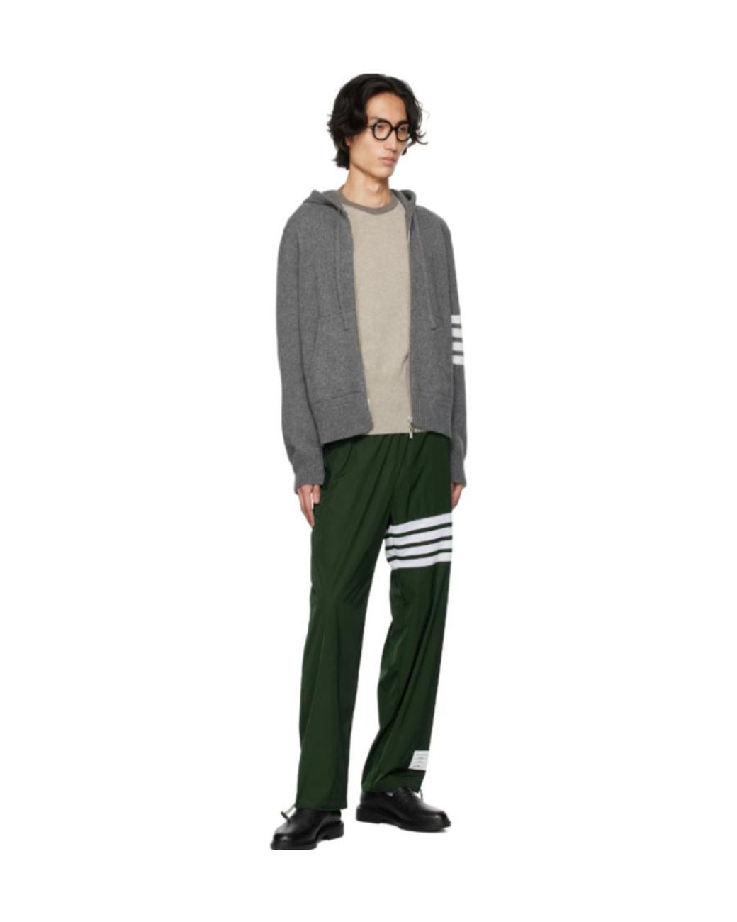 Thom Browne Green Logo-Patch Track Pants for men