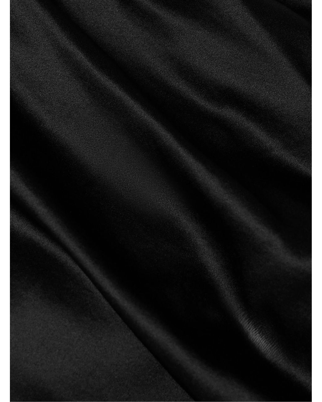 Staud Black Draped Silk-Blend Midi Dress