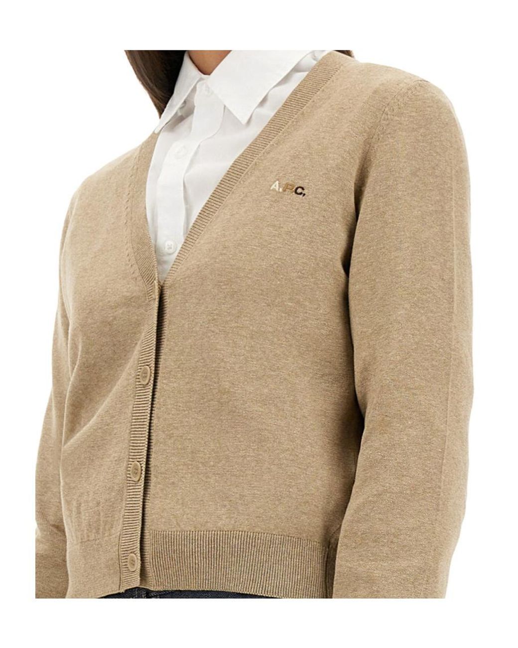 A.P.C. Natural Josephine Cropped Cardigan