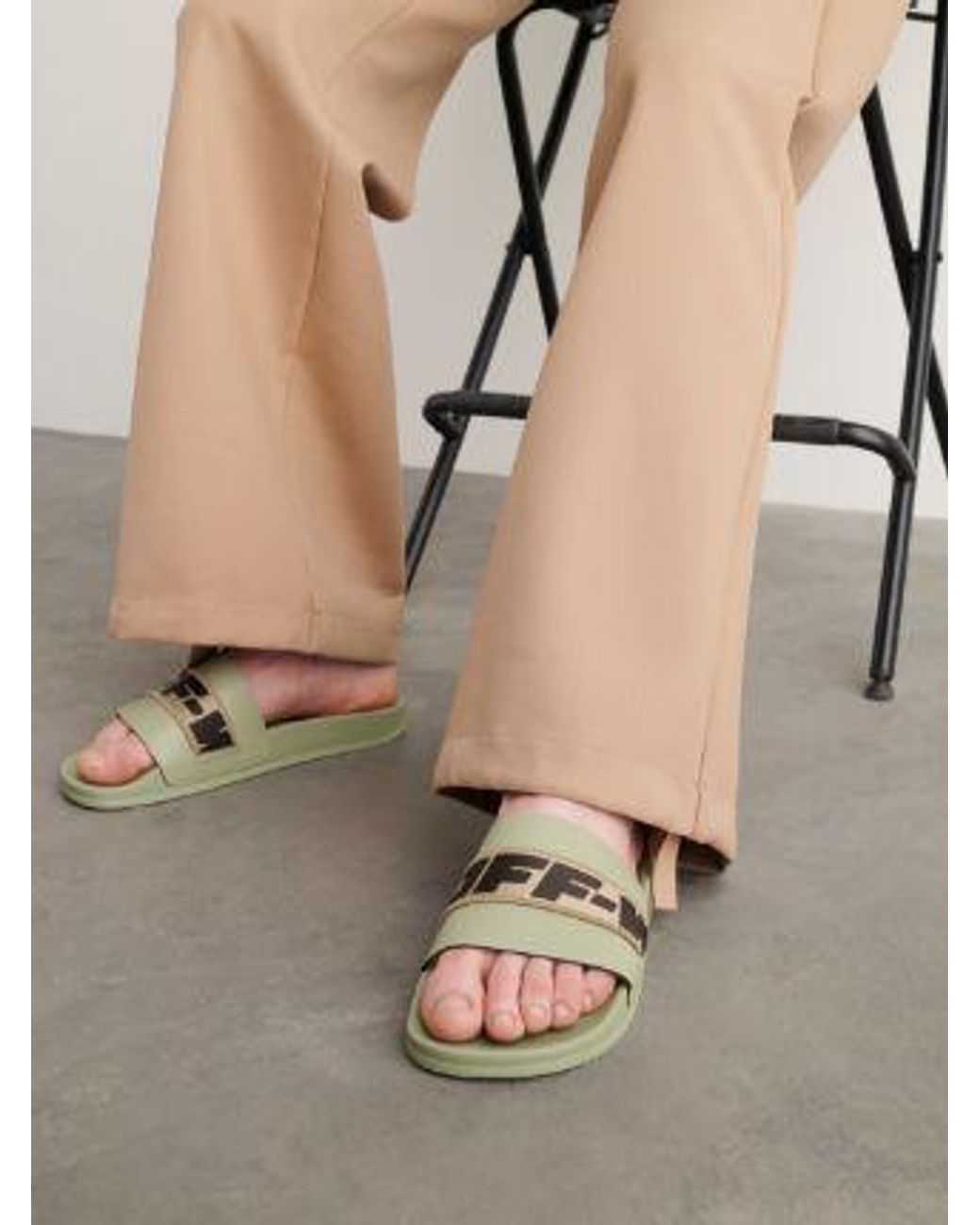 Off-White c/o Virgil Abloh White Industrial Logo Slides for men