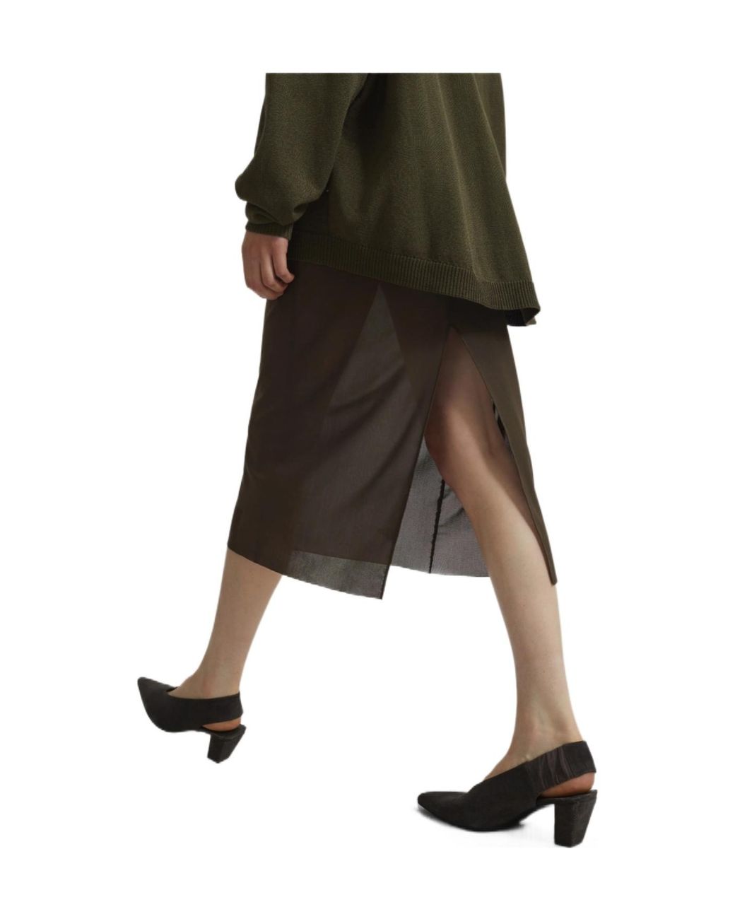 Frankie Shop Green Suva Sheer Skirt