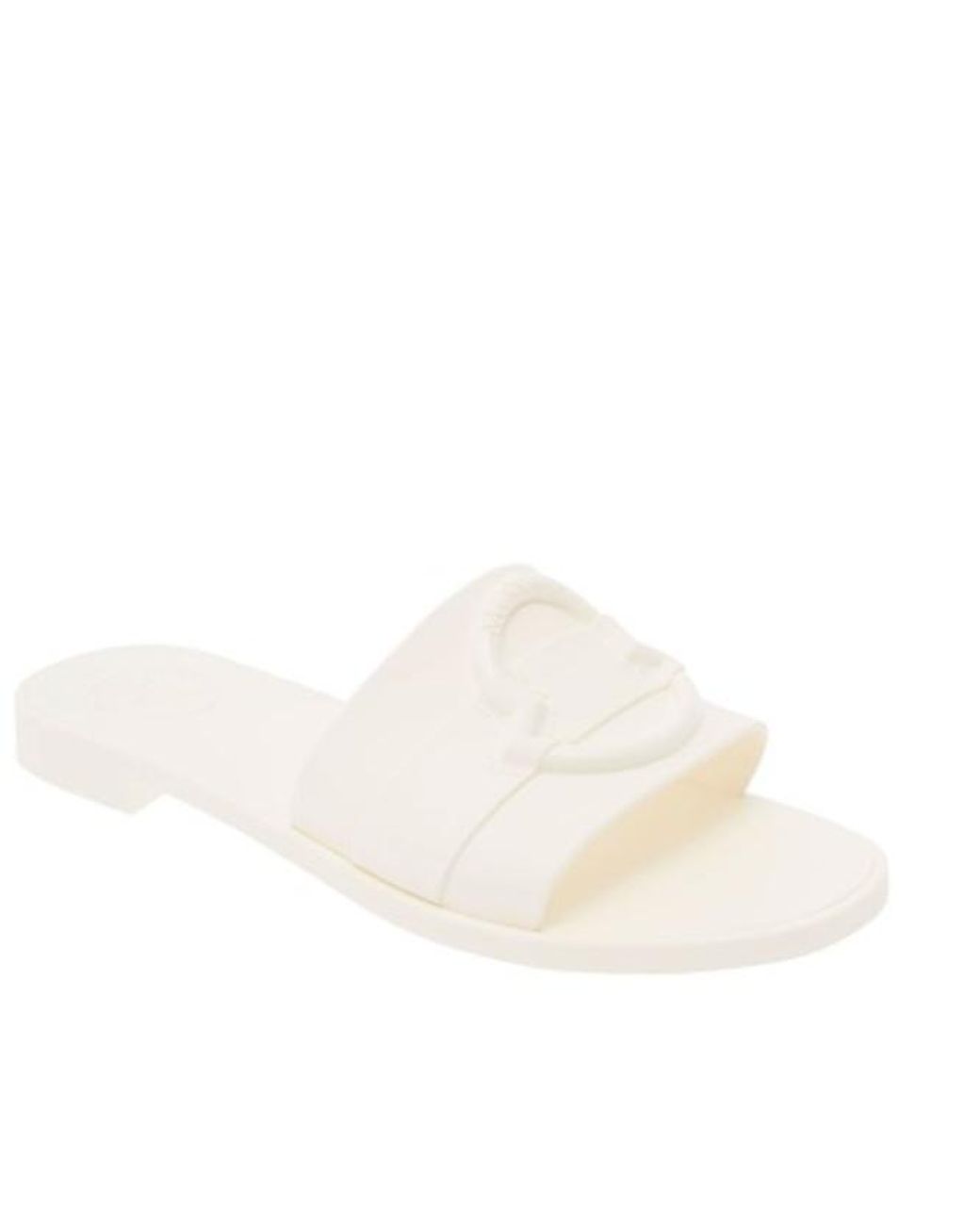Moncler White Logo Slippers
