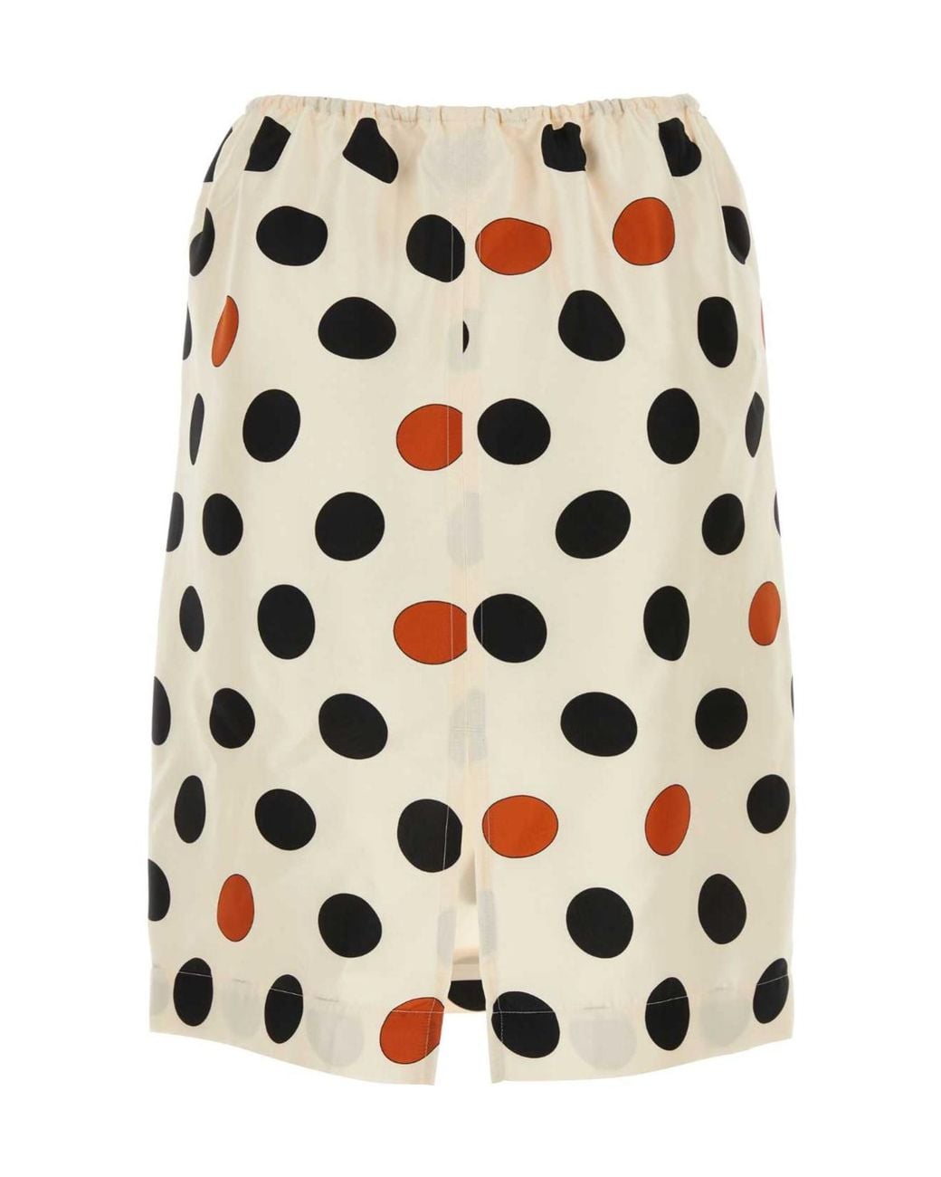 Bottega Veneta Multicolor Rear Slit Polka Dot Printed Skirt