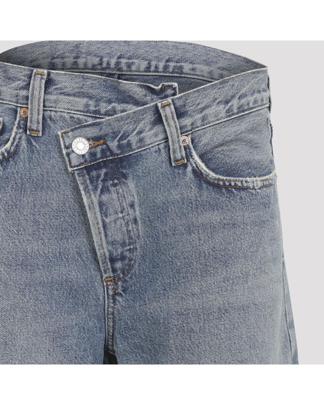 Agolde Blue High-Rise Straight-Leg Jeans