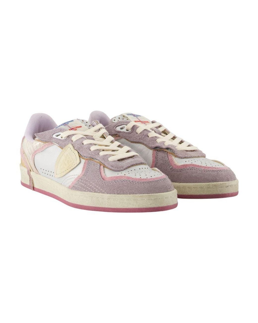 Philippe Model Pink Round-Toe Low-Top Casual Shoes