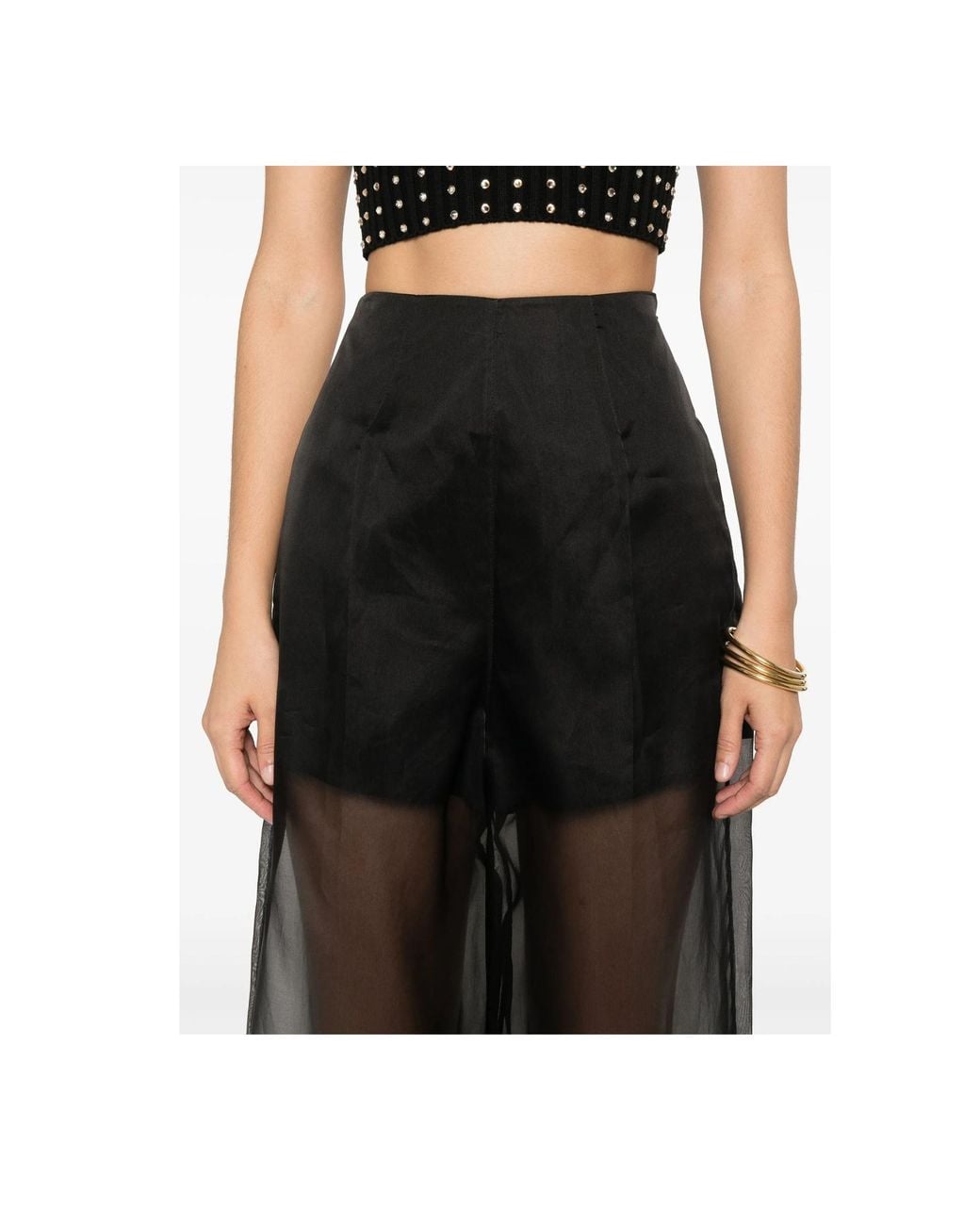 Forte_forte Black Silk Palazzo Pants