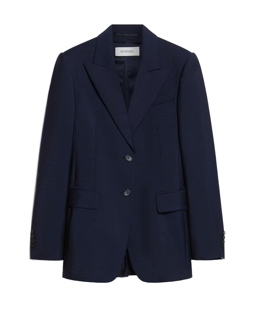 Sportmax Blue Single-Breasted Long-Sleeved Jacket