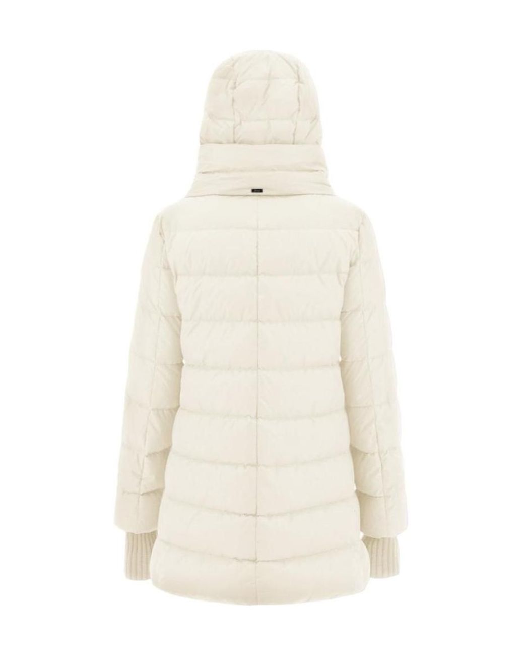 Herno White Zip-Up Hooded Down Jacket