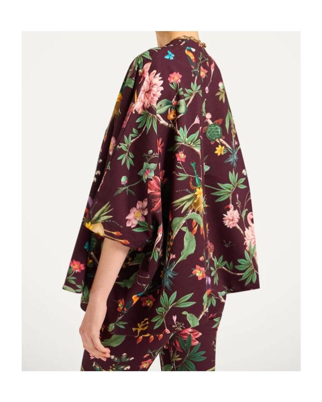 LaDoubleJ Red Floral Short-Sleeve Blouse