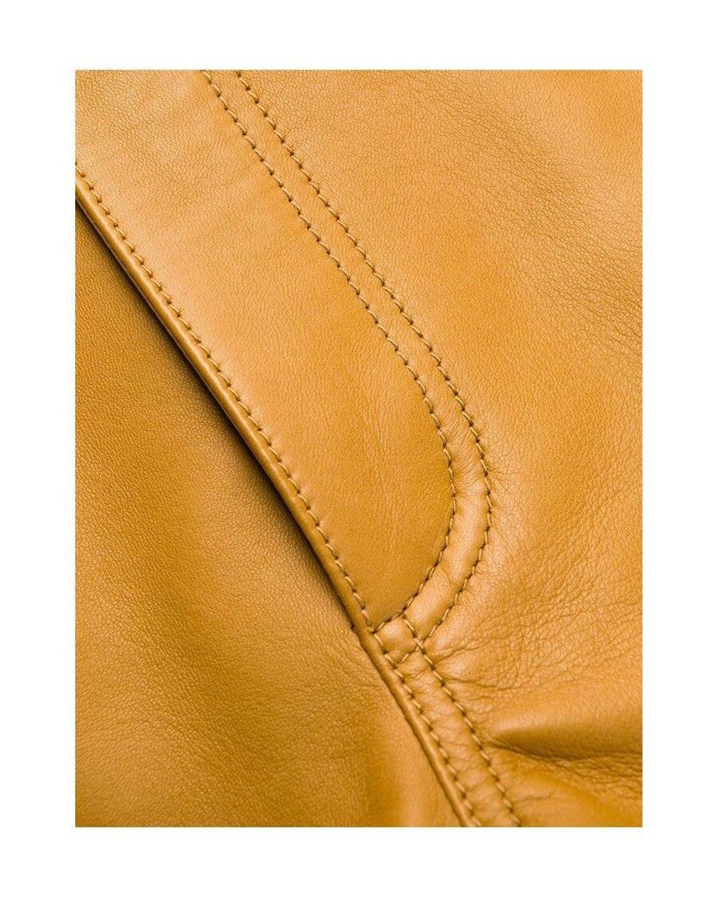 Saint Laurent Yellow High-Waisted Leather Shorts
