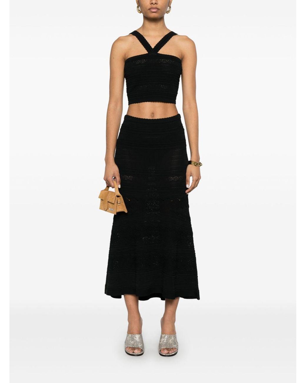 Twinset Black Crochet Bralette Top